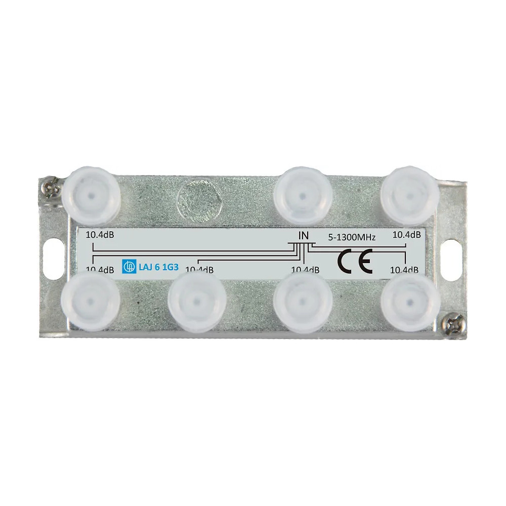 Laatuantenni 6-jaotin 10.4dB 5-1300MHz Docsis 3.1