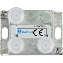 Laatuantenni 2-jaotin 4dB 5-1300MHz Docsis 3.1