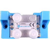 Laatuantenni haaroitin kahteen päättyvä 12dB 5-1300MHz Docsis 3.1 + eristin