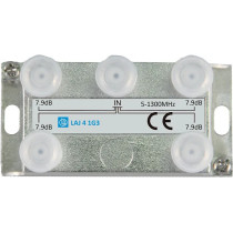 Laatuantenni 4-jaotin 7.9dB 5-1300MHz Docsis 3.1
