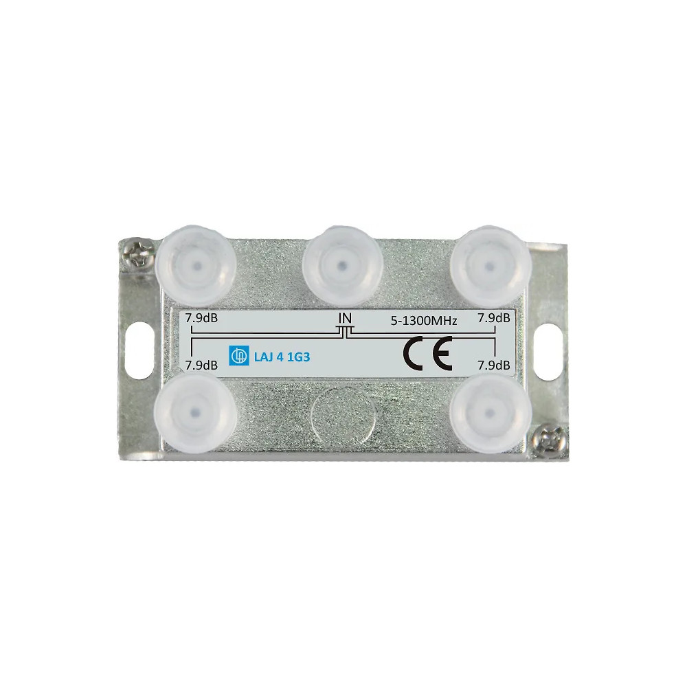 Laatuantenni 4-jaotin 7.9dB 5-1300MHz Docsis 3.1