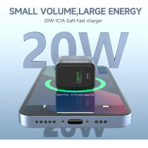 FoneKit Double 20W -laturi, USB-C + USB-A