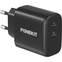 FoneKit GaN PD 65W -verkkovirtalaturi, USB-C + USB-C