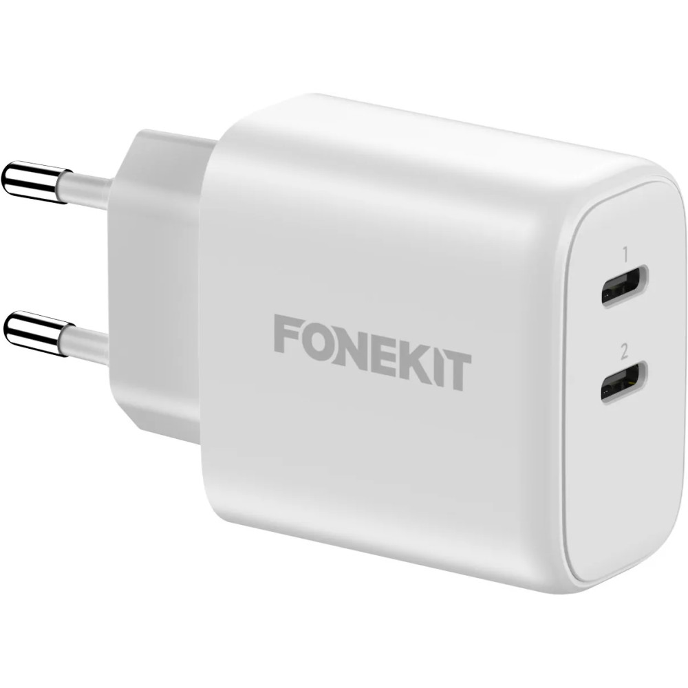 FoneKit GaN PD 65W -verkkovirtalaturi, USB-C + USB-C