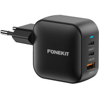 FoneKit GaN PD 70W -verkkovirtalaturi, USB-C + USB-C + USB-A
