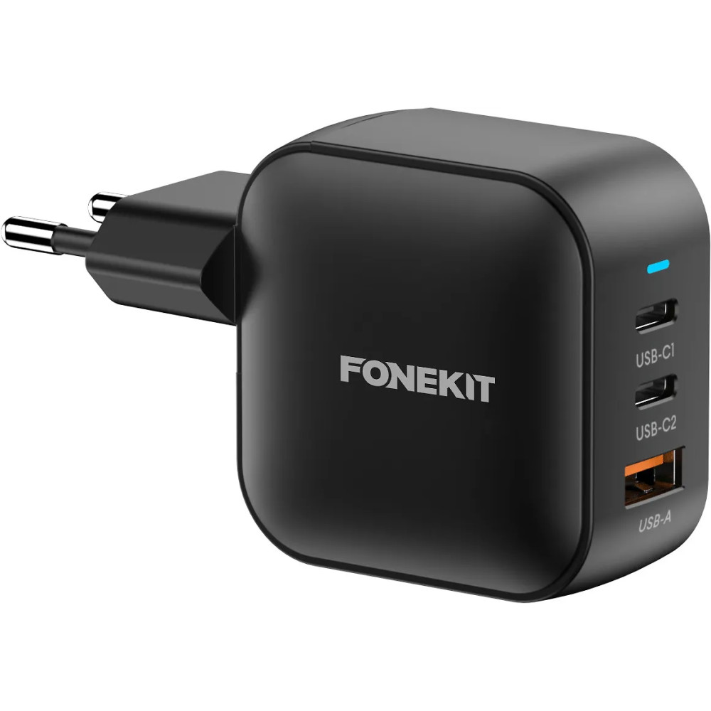 FoneKit GaN PD 70W -verkkovirtalaturi, USB-C + USB-C + USB-A