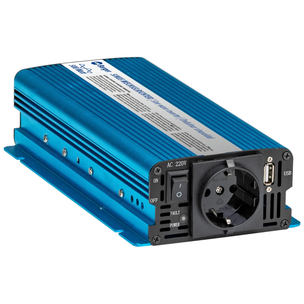 Berger siniaaltoinvertteri 500W, 12V Berger siniaaltoinvertteri 500W, 12V