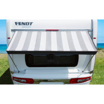 Berger Wachau -ikkunamarkiisi 180x70 cm – raitakuosinen aurinkosuoja asuntovaunun ikkunaan