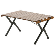 Travellife Iver Lounge Walnut -sohvapöytä (90 cm), ruskea puukansi ja musta alumiinirunko ulkokäytössä