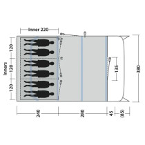 Outwell Colorado 6 Air -ilmatäytteinen tunneliteltta