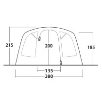 Outwell Colorado 6 Air -nelihuoneinen tunneliteltta