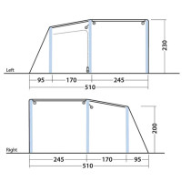 Outwell Maryland 5 Air -ilmatäytteinen tunneliteltta