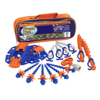 Peggy Peg Fix&Go Peg&Stop -markiisisarja 30 osaa sisältäen ruuvikiilat, ankkurilevyt ja tarvikkeet oranssissa säilytyslaukussa