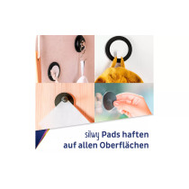 Silwy metallinen magneettikoukku + nanogeelityyny, 2 kpl, musta