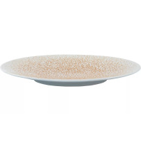 Kaksi aprikoosinväristä Silwy magneettista aamiaislautasta pinottuna päällekkäin