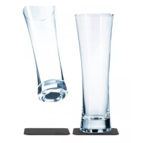 Silwy magneetilliset kristalliset olutlasit 330 ml, kirkas Tritan-lasi ja nano-geelialustat