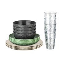 Koziol Exklusiv Göteborg -astiasto, 16-osainen, värikäs facet-design, kestävä termoplastinen materiaali