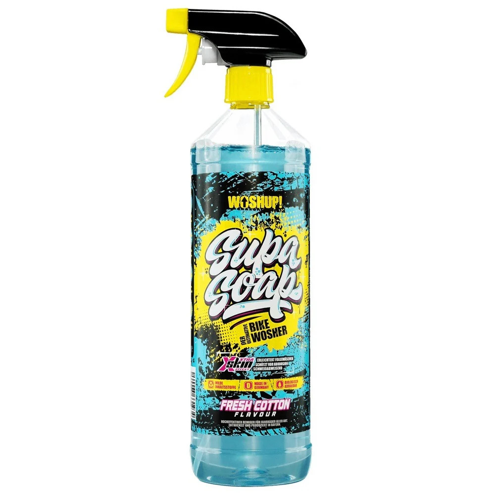 WOSHUP! Supa Soap Fresh Cotton -polkupyörän puhdistusaine 1 litra, raikkaalla tuoksulla