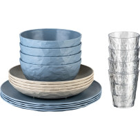 Koziol Exklusiv Göteborg -astiasto, 16-osainen, värikäs facet-design, kestävä termoplastinen materiaali