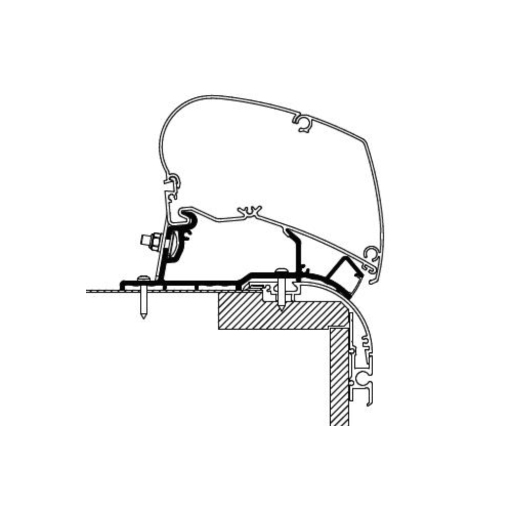 Kattomarkiisin kiinnityssarja Thule Adapter Roof Top Caravan Eriba / Kabe