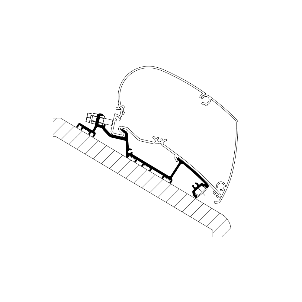 Kattomarkiisin kiinnityssarja Thule Adapter Roof Niesmann+Bischoff Smove 7.4B/E