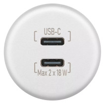 Wentronic kaksiosainen uppoasennettava USB-C-laturi, valkoinen tai anthrazit, nopeaan lataukseen matkailuajoneuvoissa