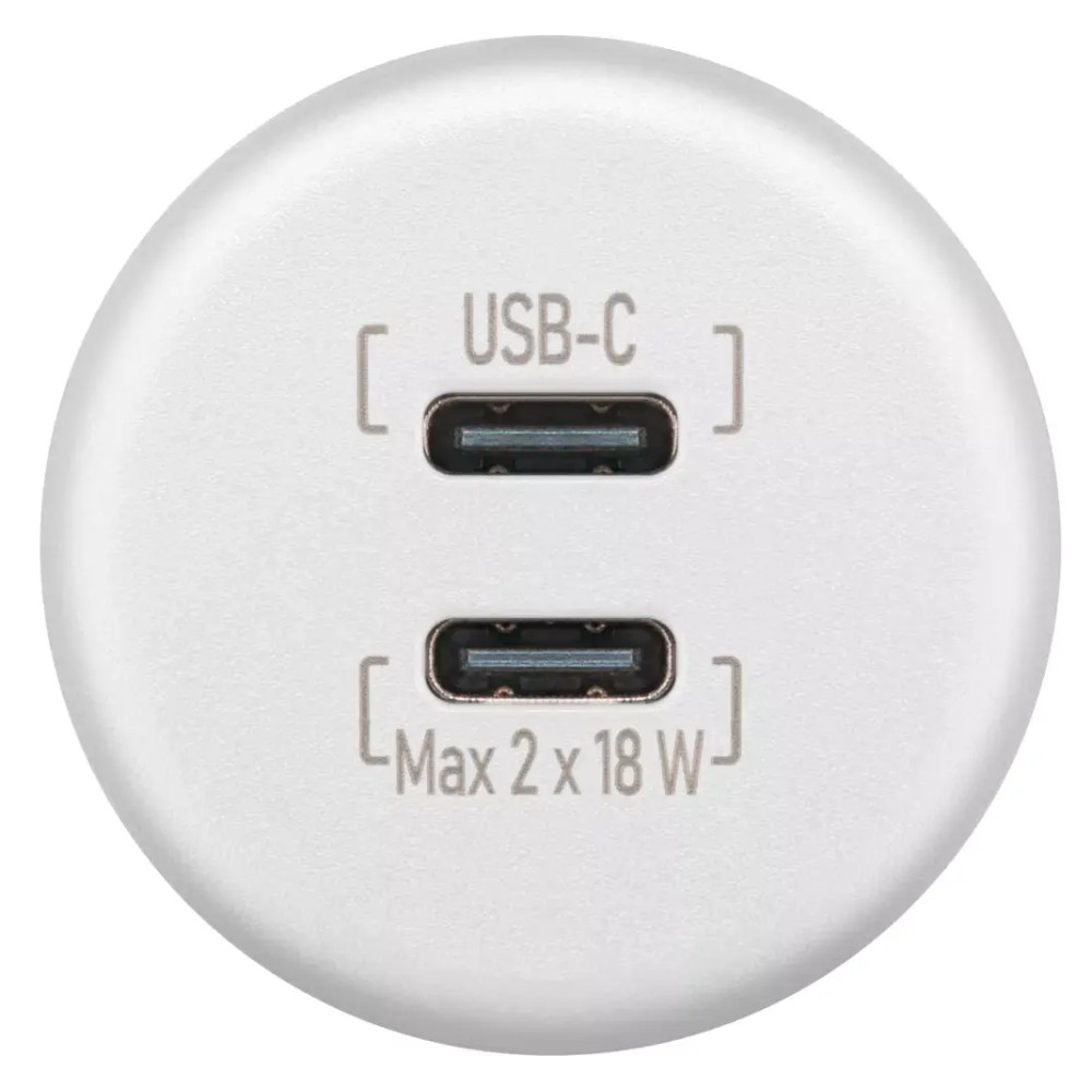 Wentronic kaksiosainen uppoasennettava USB-C-laturi, valkoinen tai anthrazit, nopeaan lataukseen matkailuajoneuvoissa