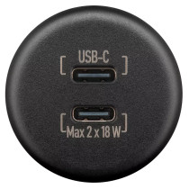 Wentronic kaksiosainen uppoasennettava USB-C-laturi, valkoinen tai anthrazit, nopeaan lataukseen matkailuajoneuvoissa