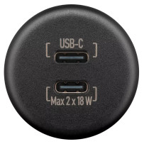 Wentronic kaksiosainen uppoasennettava USB-C-laturi, valkoinen tai anthrazit, nopeaan lataukseen matkailuajoneuvoissa