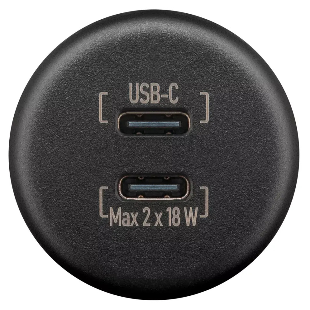 Wentronic kaksiosainen uppoasennettava USB-C-laturi, valkoinen tai anthrazit, nopeaan lataukseen matkailuajoneuvoissa