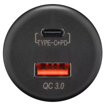 Wentronic kaksiosainen uppoasennettava USB-A ja USB-C -laturi, 12/24 V, pikalataus, 18 W