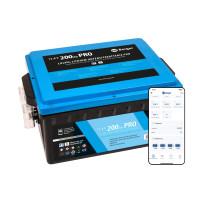 Berger LiFePO4 Pro litiumakku, 200 Ah, 12 V, sisäänrakennettu lämmitys ja Bluetooth-valvonta, sopii penkin alle