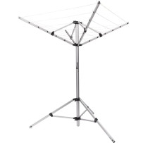 Berger-kuivausteline 15,5 m, kevyt ja kompakti alumiinirakenteinen kuivausteline, joka sopii myös SAT-antenniastian jalustaksi.