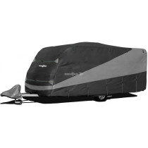 Brunner Caravan Cover Design 12M -asuntovaunun suojapeite harmaa, hengittävä ja UV-suojattu, koko vaihtoehtoja 400–800 cm.