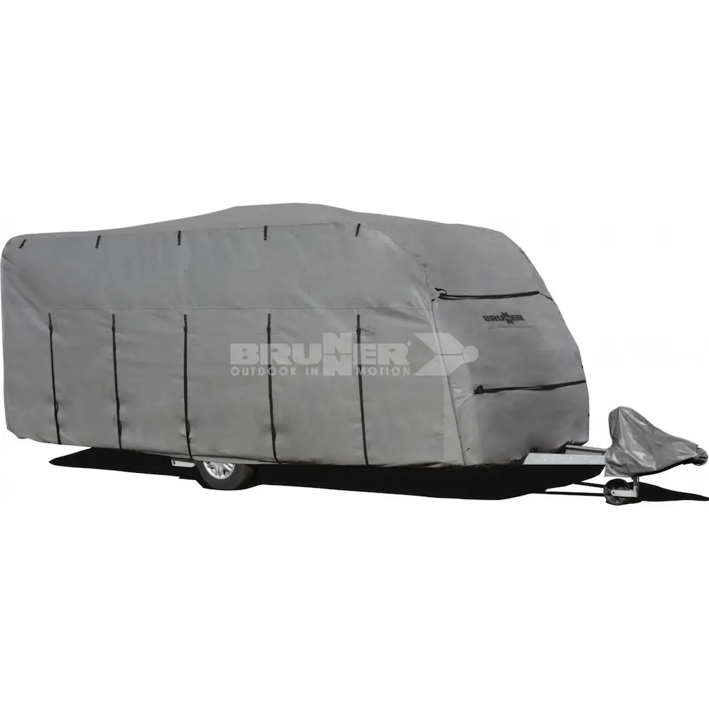 Brunner Caravan Cover 6M -asuntovaunun suojapeite harmaa, hengittävä ja vettä hylkivä, koko vaihtoehtoja 400–800 cm.