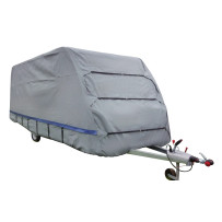 Hindermann Wintertime -asuntovaunun suojapeite harmaa, hengittävä ja repäisyluja, saatavana useita kokoja.