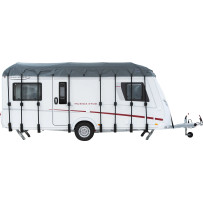 Hindermann Wintertime -katonsuoja asuntovaunuun, harmaa, 3-kerroksinen SFS-nonwoven, eri kokoja.