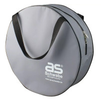 as-Schwabe kuljetuslaukku jatkojohdolle, harmaa laukku vetoketjulla retkeilyyn ja matkailuun.