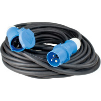 as-Schwabe 10 m CEE-jatkojohto, raskas kumikaapeli, IP44-suojattu, ulkokäyttöön ja leirintään.