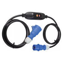 as-Schwabe CEE-Schuko adapterikaapeli, 3 m, turvakytkimellä varustettu, IP44-suojattu, soveltuu matkailuautoon ja asuntovaunuun.