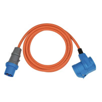 Brennenstuhl Camping / Marine CEE-jatkojohto 3 m, kulmaliittimellä, IP44 roiskevesisuojattu ja öljynkestävä oranssi RN-kaapeli.