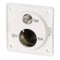 Berker kaksoispistorasia 12 V / 10 A ja SAT F-urosliitin