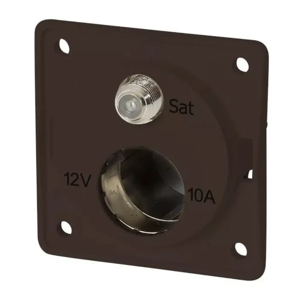 Berker kaksoispistorasia 12 V / 10 A ja SAT F-urosliitin