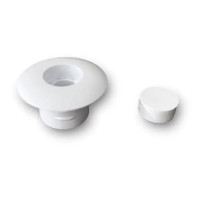 Sivulistan ja sivumuovin kiinnitys / peitenappi 12 mm Hobby, valkoinen, RAL-9003, 5026SW