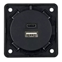 Berker USB-A USB-C pistorasia antrasiitti valkoinen