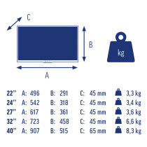 alphatronics SL-32 DW 32" Full HD Smart-TV DVD soittimella, 12/24V