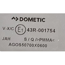 Ikkunalasi Dometic 700x600 S5, lasi 668x534 harmaa, maitolasi