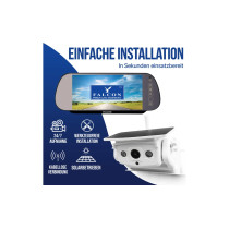 Falcon magneettinen langaton kamerajärjestelmä, 7" näyttö ja 50 m kantama