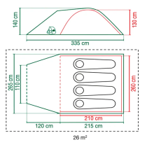 Coleman Darwin 4 Plus Active Dome -kupoliteltta