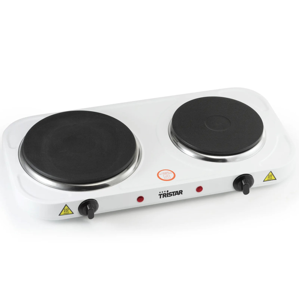 Tristar KP-6245 kaksoiskeittolevy, 2500 W, valkoinen – kaksilevyinen sähköliesi matkailuun ja keittiöön